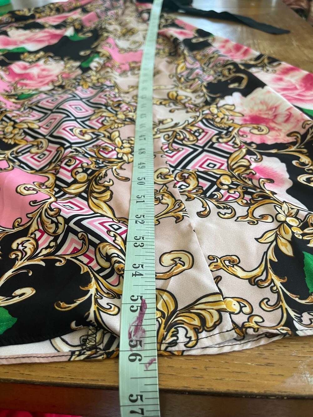 New York & Company Baroque Floral Maxi Dress Pink Gold Bold Print Resort Size S - Picture 10 of 10